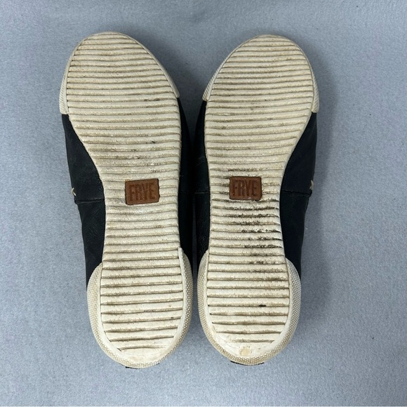 FRYE Melanie Black Italian Leather Distressed Flat Loafers Size 6M - Picture 11 of 12